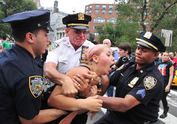 New York police arrest a Wall Street occupier