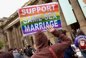 Marching in support of marriage equality