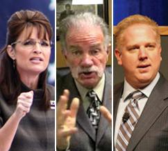 Islamaphobic provocateurs Sarah Palin, Pastor Terry Jones and Glenn Beck