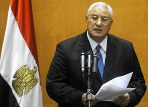 Egypt's interim President Adly Mansour