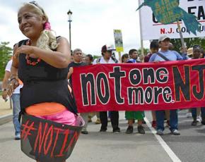 A contingent in the Washington, D.C., march to stop all deportations