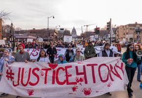 Madison protesters march one year after the police murder of Tony Robinson